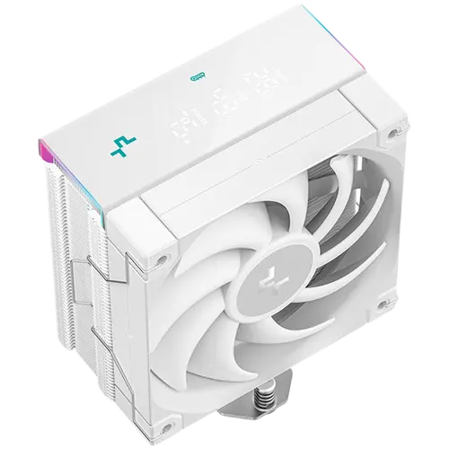 DeepCool AK400 DIGITAL PRO WH, CPU Air Cooler, 1x120mm FT12 SE PWM Fan, Digital Display, ARGB, Core Touch Technology 2.0, 4 Heatpipes, White, LGA1851/1700/1200/115x, AMD AM5/AM4, 126x97x159 mm(LxWxH), 3Y, R-AK400-WHAPMN-G - image 1