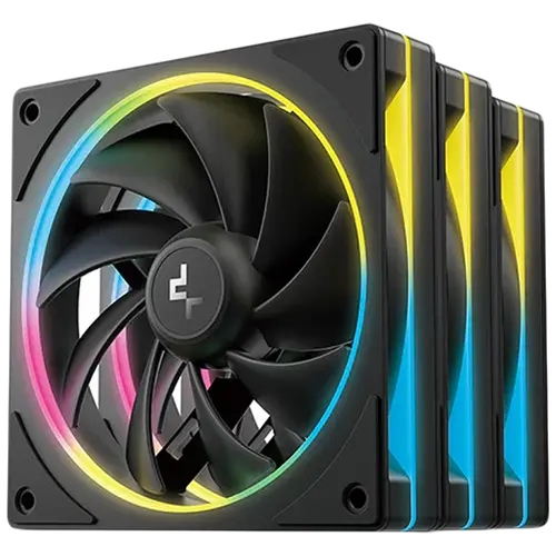DeepCool FL12 SE 3IN1, 3x120mm ARGB Fans, 8-pin Cable, PWM, Fluid Dynamic Bearing, PBT, 3 pack, ARGB Halo, R-FL12SE-BKAPN3-G, 3Y