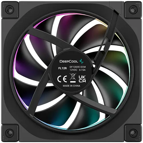 DeepCool FL12R 3IN1, 3x120mm ARGB Reverse Fans, Daisy Chain, 8-pin Cable, PWM, Fluid Dynamic Bearing, PBT, 3 pack, ARGB Halo, R-FL12R-BKAPN3-G, 3Y - image 1