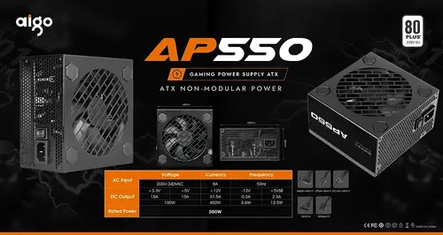Aigo захранващ блок PSU 550W - AP550 - 80 Plus White - image 4