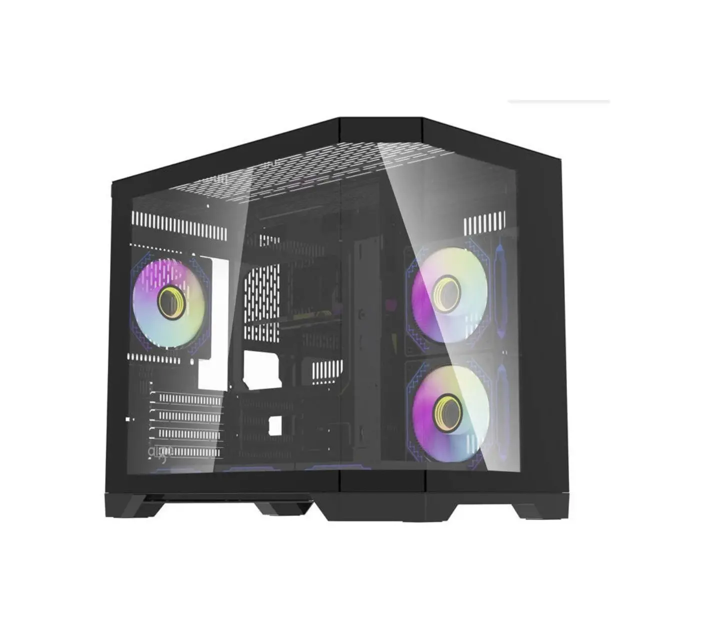 Aigo carcasă Case mATX - FT418 negru - 6 ventilatoare A-RGB de 120 mm incluse