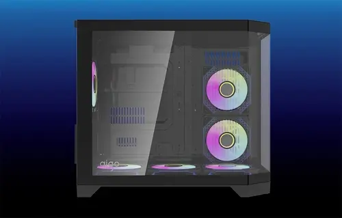 Aigo carcasă Case mATX - FT418 negru - 6 ventilatoare A-RGB de 120 mm incluse - 11