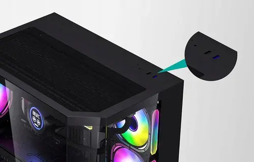 Aigo кутия Case mATX - FT418 Black - 6 x 120 mm A-RGB fans included - image 12