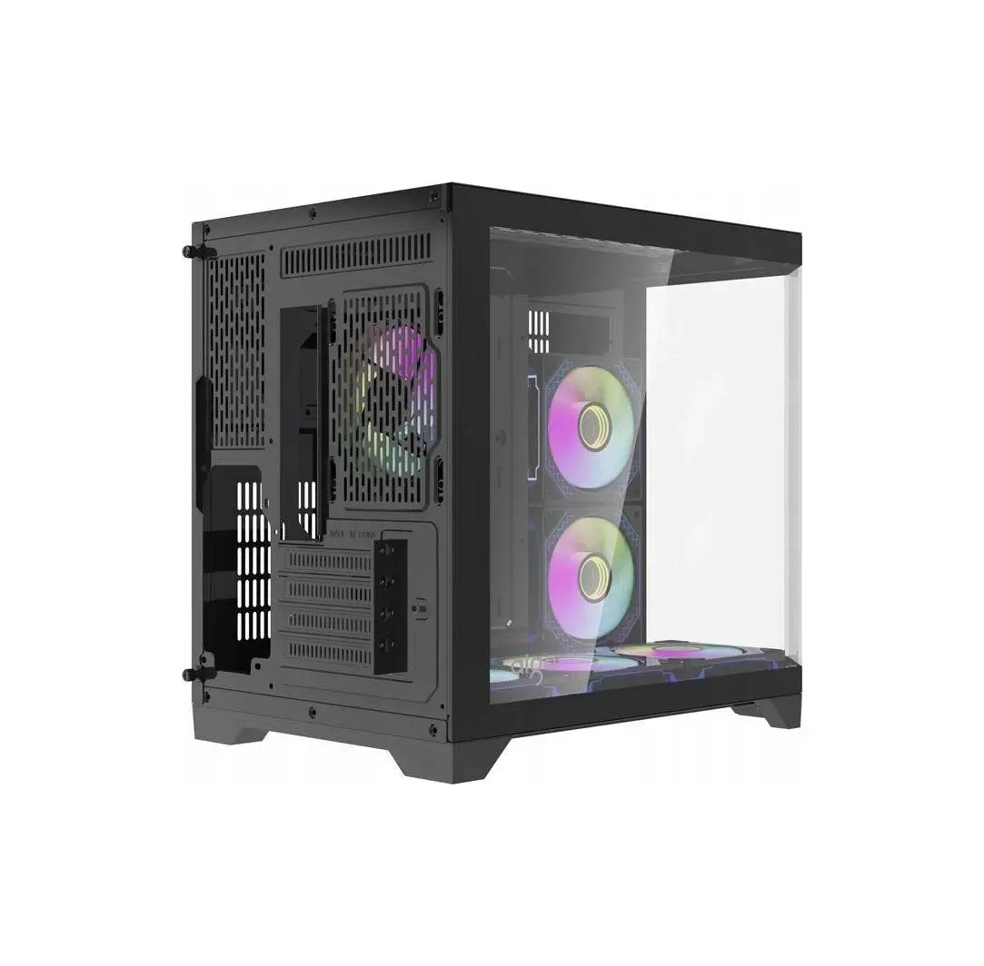 Aigo carcasă Case mATX - FT418 negru - 6 ventilatoare A-RGB de 120 mm incluse - image 2