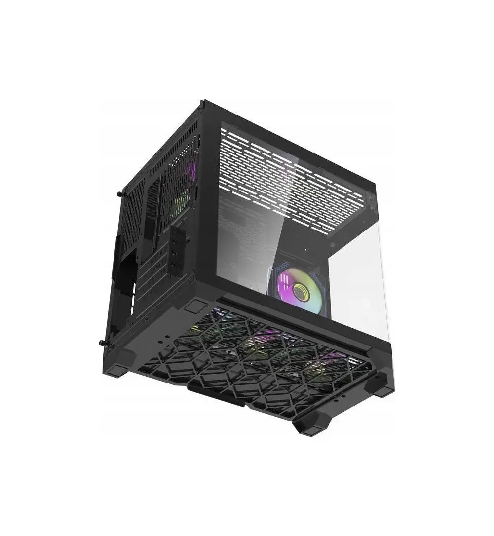 Aigo carcasă Case mATX - FT418 negru - 6 ventilatoare A-RGB de 120 mm incluse - image 4