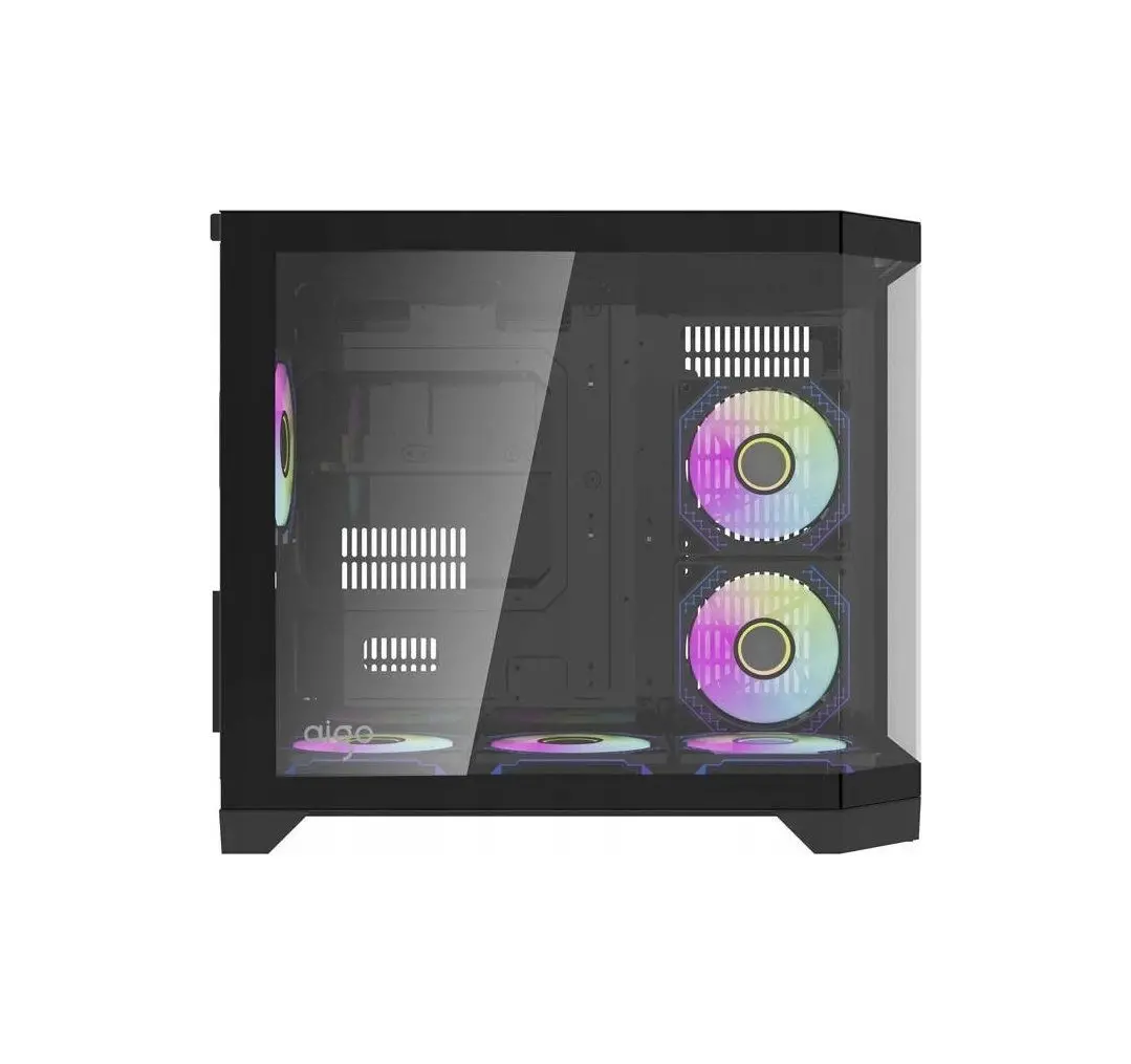 Aigo кутия Case mATX - FT418 Black - 6 x 120 mm A-RGB fans included - image 5
