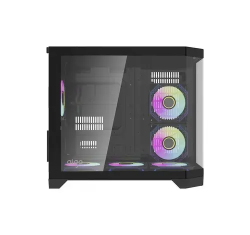 Aigo carcasă Case mATX - FT418 negru - 6 ventilatoare A-RGB de 120 mm incluse - 6