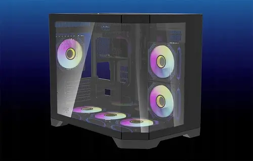 Aigo carcasă Case mATX - FT418 negru - 6 ventilatoare A-RGB de 120 mm incluse - 10