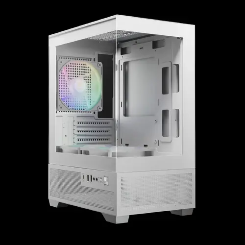 Gamdias кутия Case mATX - AURA GC9M Elite White - 3 x 120 mm A-RGB, USB-C, Tempered Glass - image 1