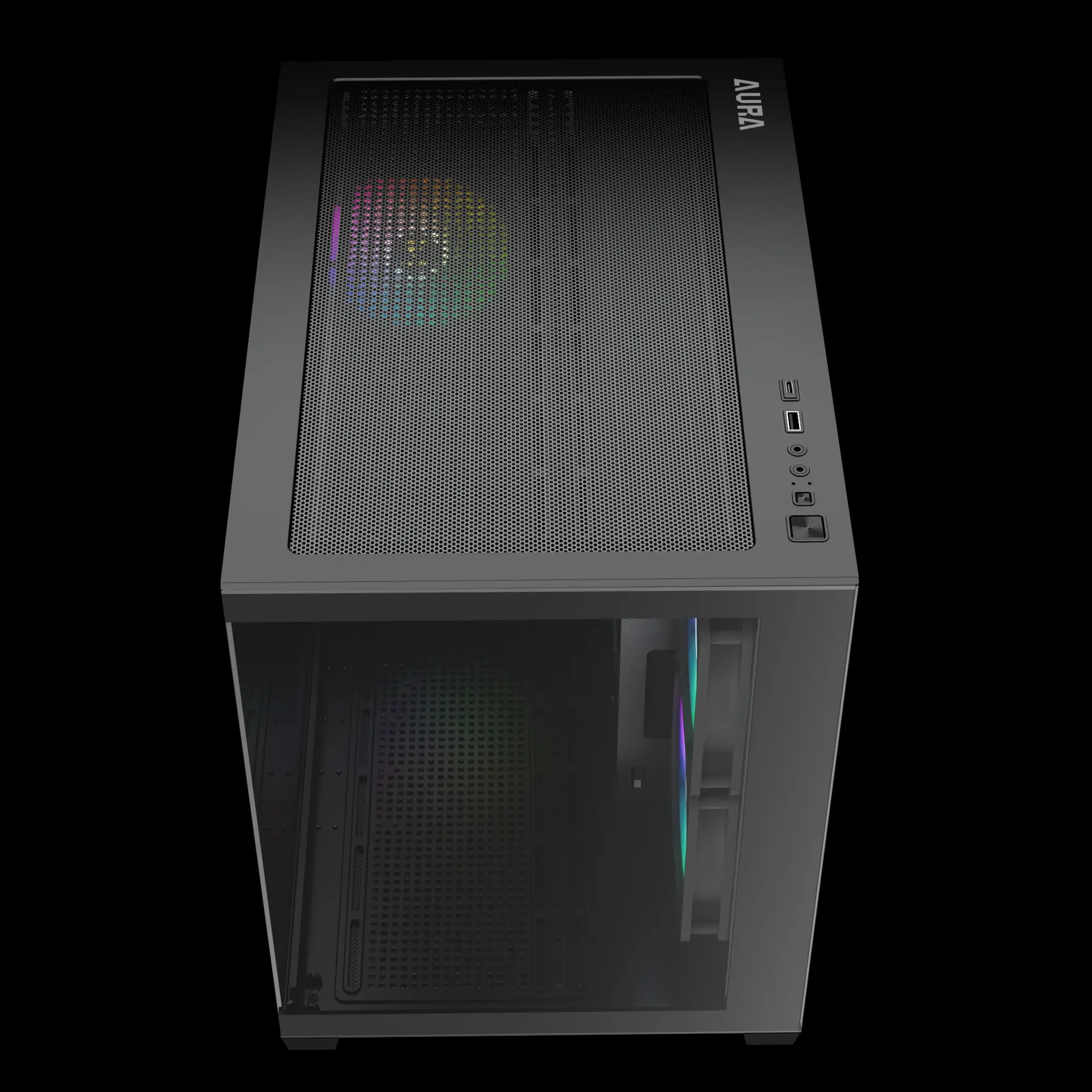 Gamdias κουτί Case mATX - AURA GC10M v2 - 3 x 120 mm A-RGB, USB-C, Tempered Glass - image 2