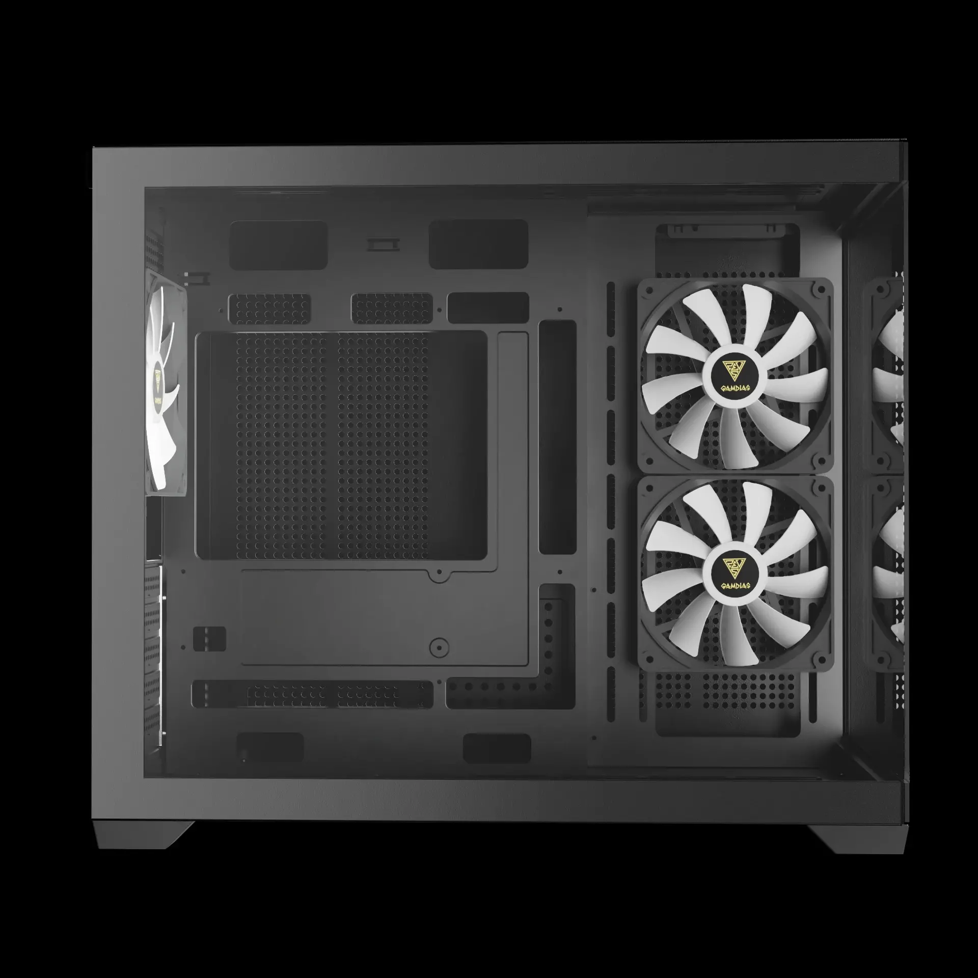 Gamdias кутия Case mATX - AURA GC10M v2 - 3 x 120 mm A-RGB, USB-C, Tempered Glass - image 6