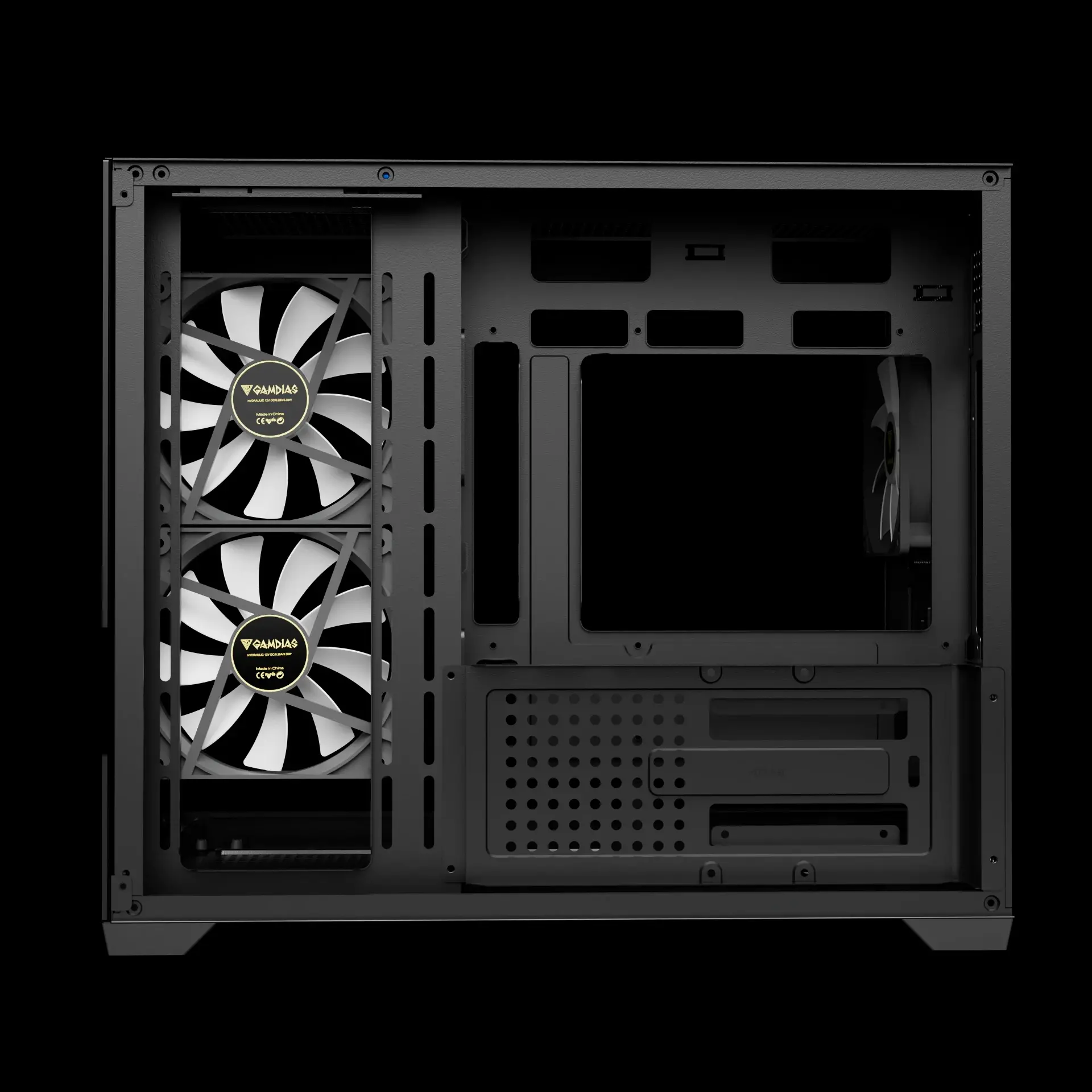 Gamdias кутия Case mATX - AURA GC10M v2 - 3 x 120 mm A-RGB, USB-C, Tempered Glass - image 7