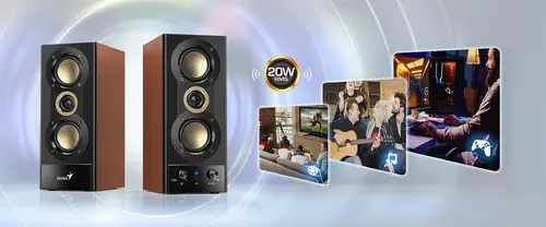 Genius ηχεία Speakers 2.0 - SP-HF800BT - 20W RMS, Bluetooth 5.3, ξύλινα - 7