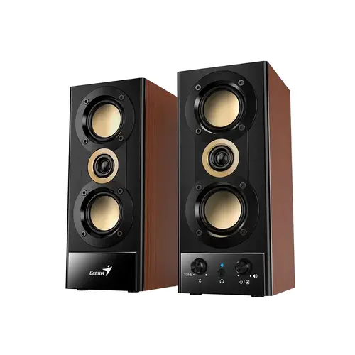 Genius boxe Speakers 2.0 - SP-HF800BT - 20W RMS, Bluetooth 5.3, lemn - 1