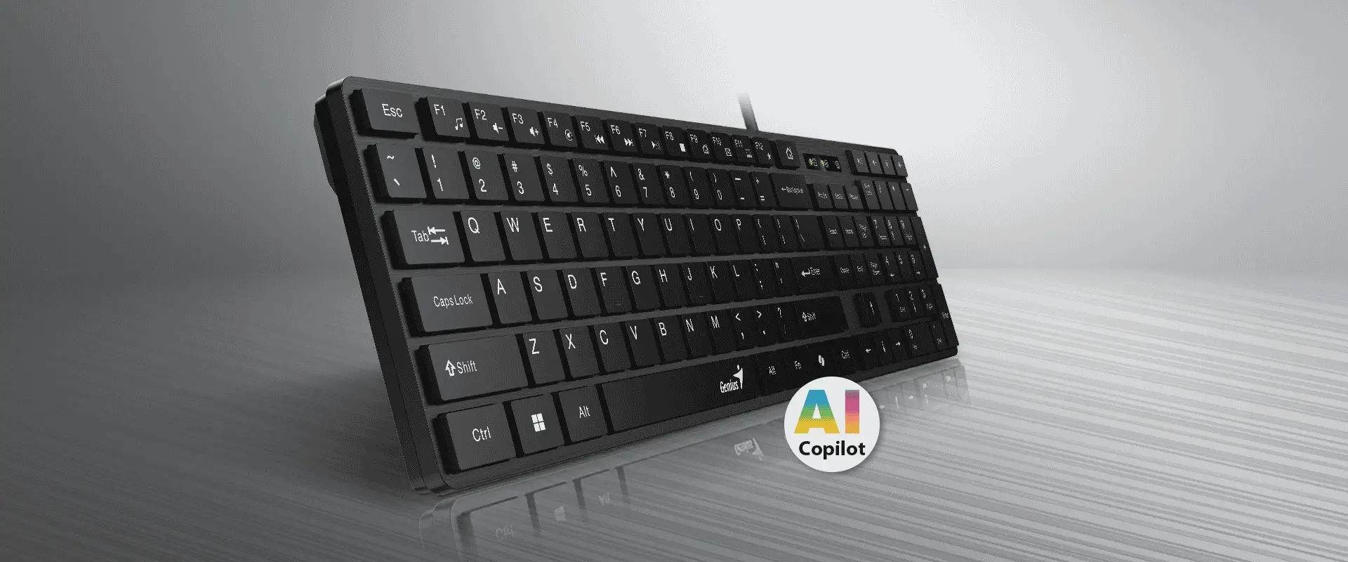 Genius клавиатура Slim Keyboard SlimStar 126 White - Copilot, Low profile Chocolate - image 5