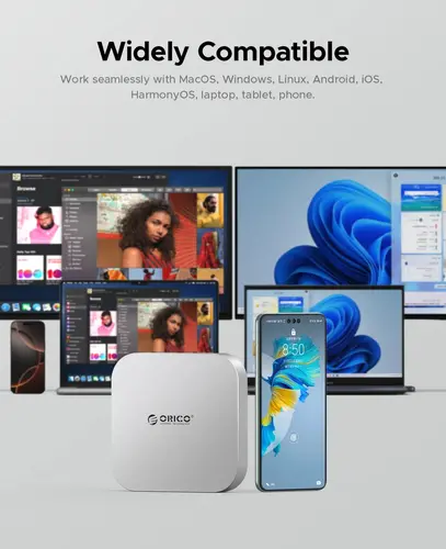 Orico докинг станция SSD Docking station M.2 NVMe - USB-C(10Gbps) x 1, USB3.2 x 2, USB2.0 x 2, M.2 x 1, Audio, SD/TF 4.0 - MiniLink M49P-EU-SV - image 10