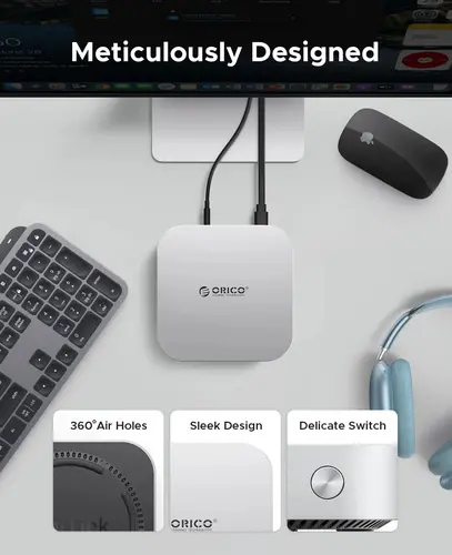 Orico докинг станция SSD Docking station M.2 NVMe - USB-C(10Gbps) x 1, USB3.2 x 2, USB2.0 x 2, M.2 x 1, Audio, SD/TF 4.0 - MiniLink M49P-EU-SV - image 4