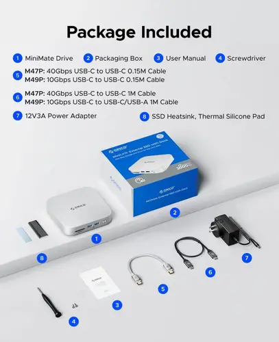 Orico докинг станция SSD Docking station M.2 NVMe - USB4(40Gbps) x 1, USB3.2(10Gbps) x 3, M.2 SSD x 2, SD/TF 4.0 - MiniLink M47P-EU-SV - image 6