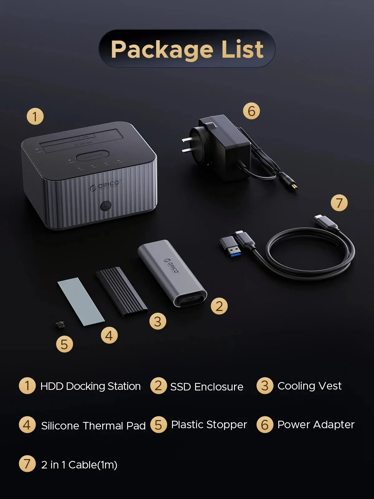 Orico докинг станция Storage - HDD/M.2 Dock - 2 BAY Offline Clone 2.5/3.5/M.2 NVMe USB-C/USB-A - IT28E-C-EU-GY - image 4