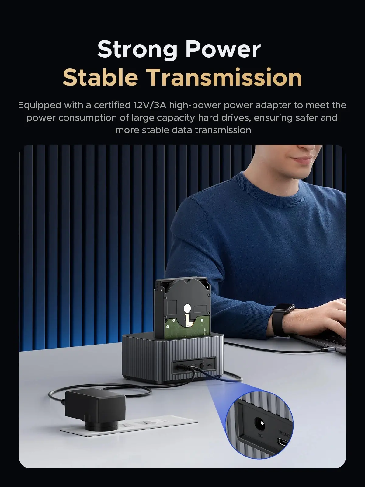 Orico докинг станция Storage - HDD/M.2 Dock - 2 BAY Offline Clone 2.5/3.5/M.2 NVMe USB-C/USB-A - IT28E-C-EU-GY - image 7