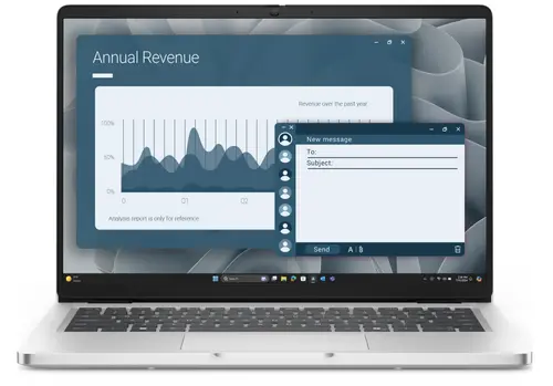 Лаптоп, Dell Pro 14 PC14255, AMD Ryzen AI 7 PRO 350, 16GB, 1TB, 14.0" FHD+, AMD Radeon 860M, FgrPr, FHD, IR Cam, Mic, WLAN + BT, Backlit Kb, 3 Cell, W11Pro, Platinum silver, 3Y PS+Dell EcoLoop Premier Backpack 14-16 (CP7625)