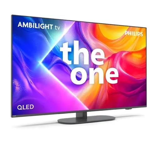 Телевизор, Philips 55PUS9010/12, 55" The One 4K Ultra HD QLED, 3840x2160p, DVB-T/T2/T2-HD/C/S/S2, 144Hz, Ambilight 3, P5 Perfect Picture, 90% DCI, HDR+, Titan OS, Dolby Atmos, Dolby Digital, VRR, 4*HDMI, 2*USB, 802.11ac, 40W RMS, Black - image 1