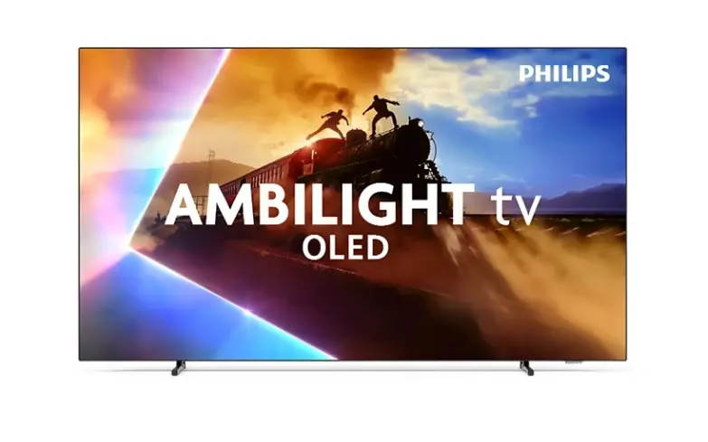 Телевизор, Philips 55OLED770/12, 55" UHD 4K OLED 120Hz Ultra-low lag, 3840x2160, DVB-T/T2/C/S/S2, Ambilight 3, HDR10+, Titan OS, Dolby Vision, Atmos, DTS:X, P5 Perfect Picture /Al, BT 5.2, 4*HDMI, VRR, 2* USB, 802.11ac, 20W RMS