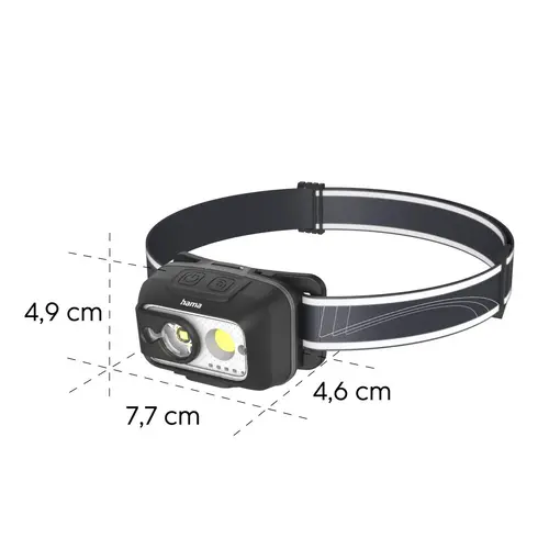 HAMA Lanternă frontală / LED "HL500-C", USB-C, 4 moduri - 12