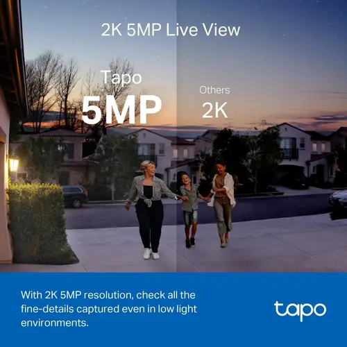 Видео звънец за врата Tapo D230S1, 2.4Ghz, 2K 5MP, Color Night Vision, акум.батерии, microSD - image 2