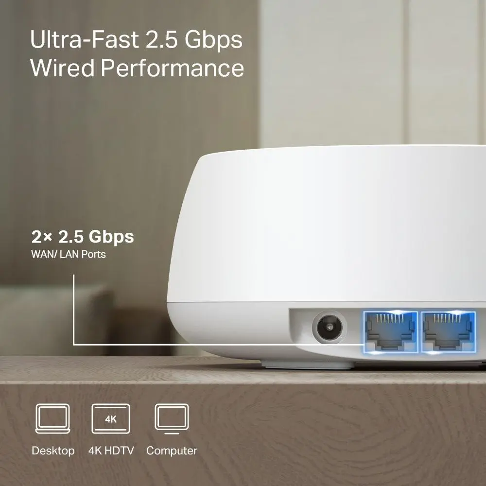 Меш система TP-LINK Deco BE25 (3-pack), BE3600, 2x 2.5GbE, Wi-Fi 7 - image 6