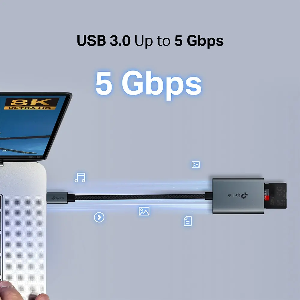 Четец на карти TP-LINK UA440C, USB 3.0 Type-C към SD & microSD 4.0 - image 4