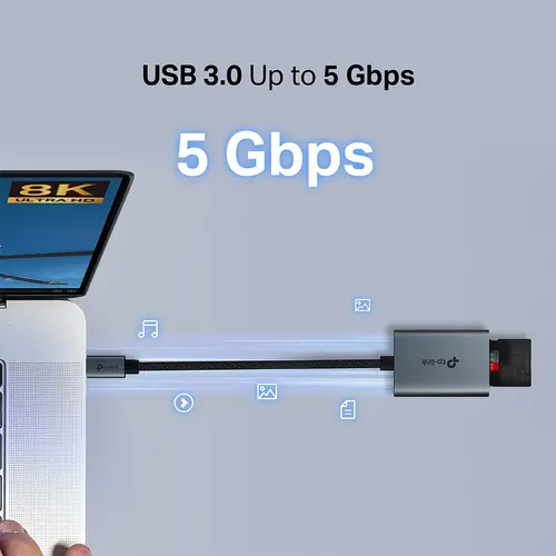 Cititor de carduri TP-LINK UA440C, USB 3.0 Type-C la SD & microSD 4.0 - 5