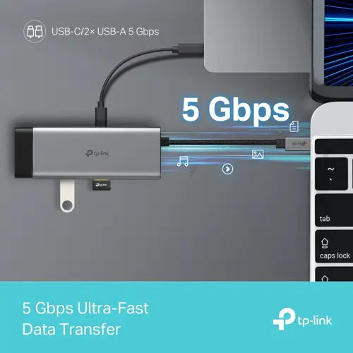 Хъб TP-LINKUH5020C, USB Type-C 5 в 1 Hub - image 6