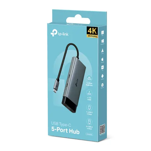 Хъб TP-LINK UH5020C, USB Type-C 5 в 1 Hub - image 7
