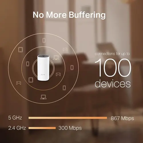 Безжичен рутер TP-Link Deco M4, AC1200, 2.4/5 GHz, 300 -  867 Mbps, Gigabit, 3 бр. в комплект - image 3
