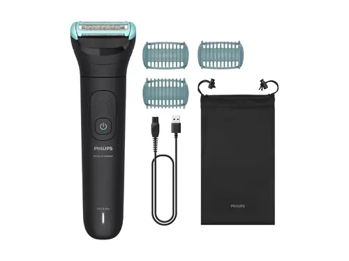 PHILIPS Водоустойчив тример за тяло Series 5000 Система за бръснене Triple Protect до 100 минути работа с 1 час зареждане - image 1