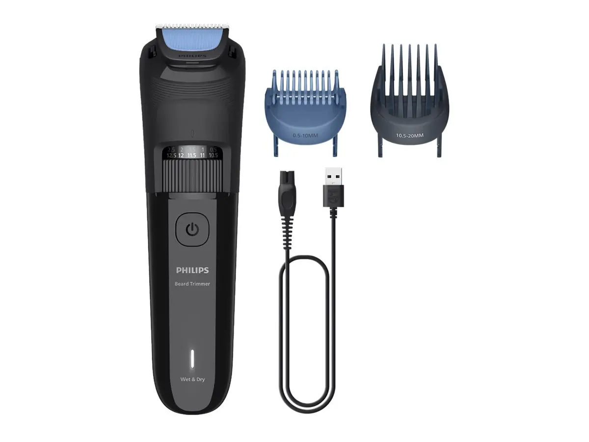 PHILIPS Trimmer γενειάδας series 3000 40 ρυθμίσεις μήκους 70 λεπτά χωρίς καλώδιο με 4 ώρες φόρτισης