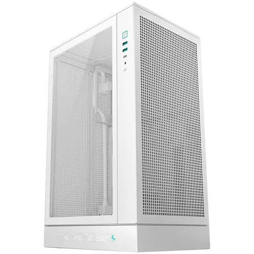 DeepCool CH270 DIGITAL WH, Mini Tower, Mini-ITX/Micro-ATX, 2xUSB3.0, 1xType-C Gen 2, 1xAudio/Mic, Mesh Panel, White, R-CH270-WHNDM0-G-1, 2Y - image 1