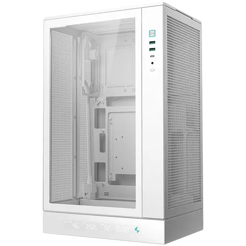 DeepCool CH270 DIGITAL WH, Mini Tower, Mini-ITX/Micro-ATX, 2xUSB3.0, 1xType-C Gen 2, 1xAudio/Mic, Mesh Panel, White, R-CH270-WHNDM0-G-1, 2Y - image 2