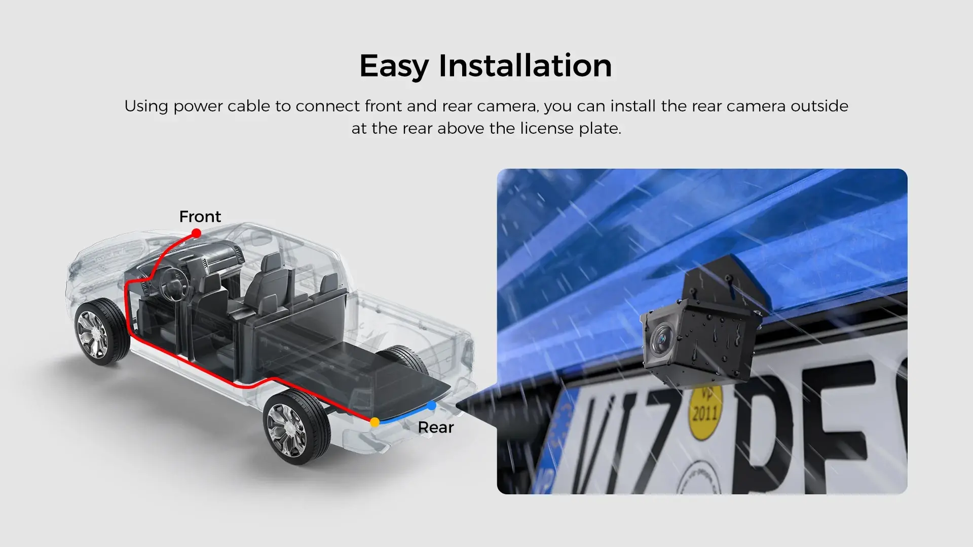 VIOFO cameră de marșarier impermeabilă Waterproof Rear Camera - RWC200 - 2K Quad HD, cablu de 9.5m inclus - image 10