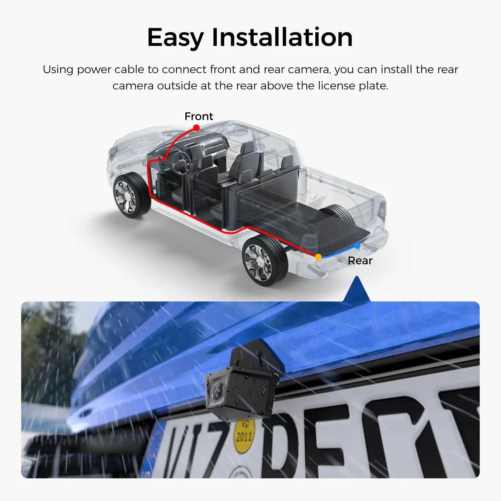 VIOFO cameră de marșarier impermeabilă Waterproof Rear Camera - RWC200 - 2K Quad HD, cablu de 9.5m inclus - image 9