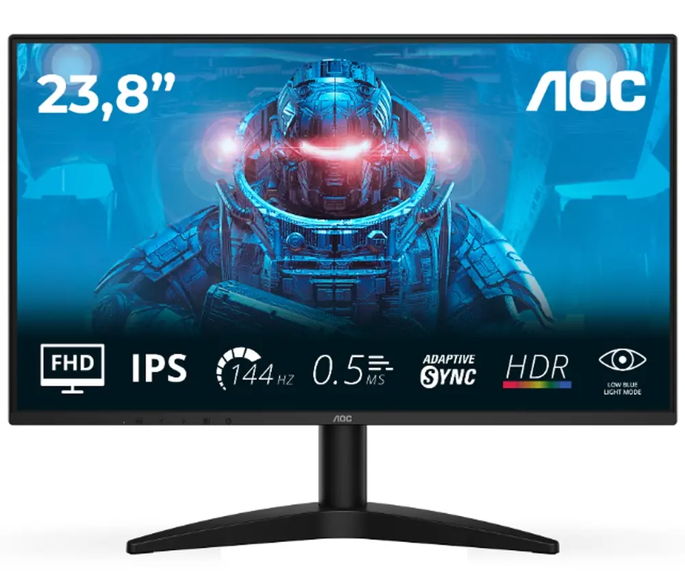Монитор, AOC 24B36X, 23.8" IPS WLED, 1920x1080@144Hz, 4ms GtG, 0.5ms MPRT, 300cd m/2, 1500:1, DCR 20M:1, Adaptive Sync, FlickerFree, Low Blue Light, Tilt, HDMI, DP