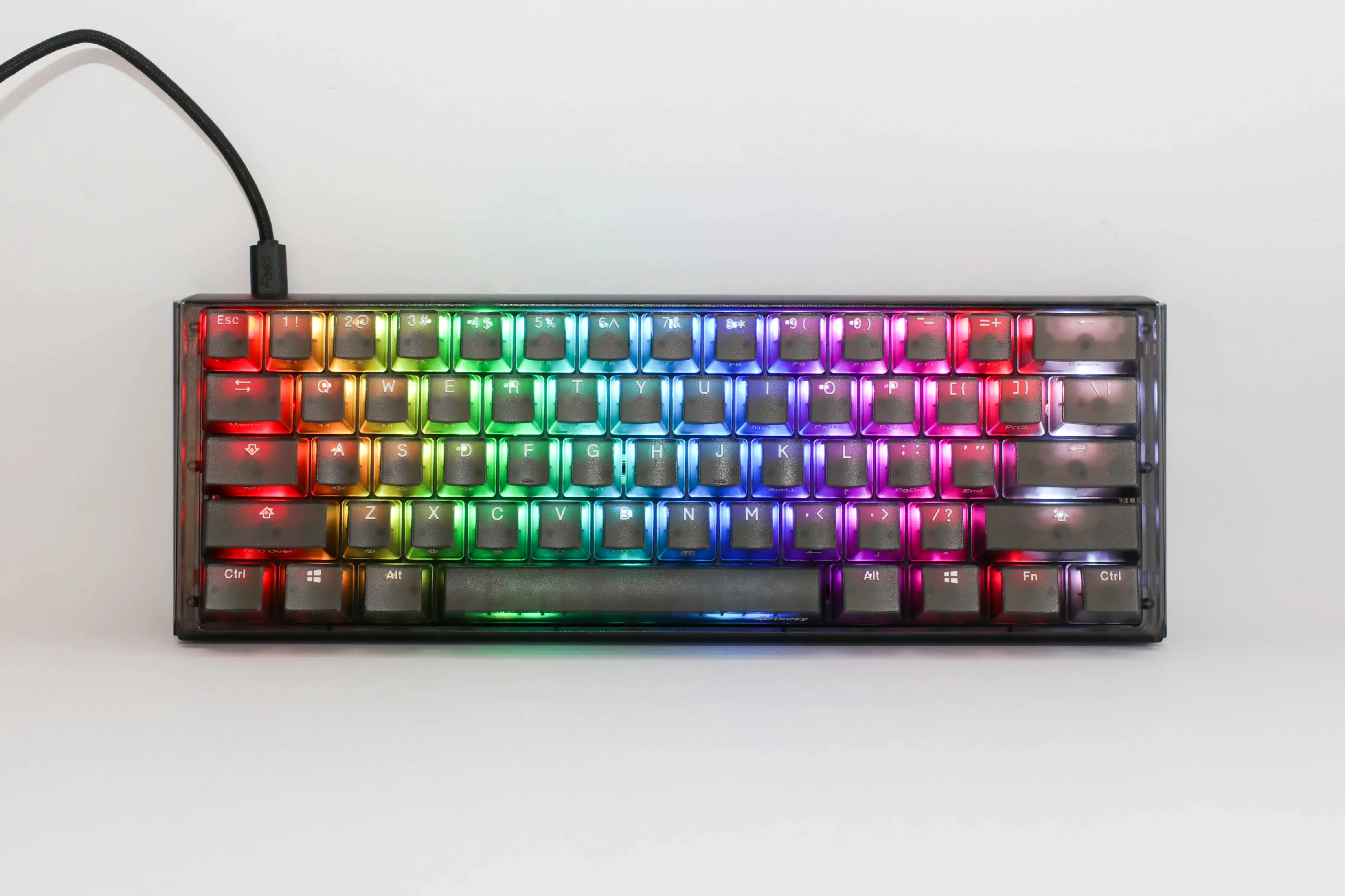 Ducky професионална геймърска механична клавиатура Professional Gaming Mechanical Keyboard One 3 Mini Aura Black - Cherry MX RGB Brown [Tactile] - image 1