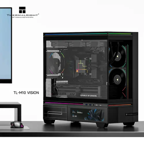 Thermalright кутия Case mATX - TL-M10 Vision Black - 9.16 inch LCD Display, USB-C - image 1