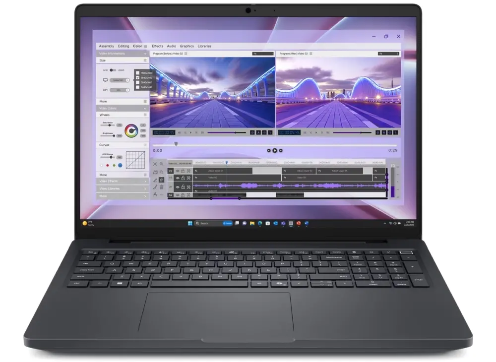 Лаптоп, Dell Pro Max 16 MC16250, Intel Ultra 7 265H, vPro (13TOPS NPU, 16 cores, up to 5.30 GHz), 16", FHD+ (1920x1200), 300nits, 32GB: 2x16GB, DDR5, 5600 MT/s, 1TB SSD, NVIDIA RTX PRO 1000 8GB GDDR7, FHD + IR Cam and Mic, Wi-Fi 7, FPR, Backlit Kb, Win11 Pro