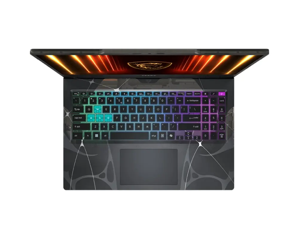 Лаптоп, MSI Cyborg A15 AI B2HWFKG, AMD Ryzen 7 260 (8C/16T, 24MB, up to 5.1 GHz), NVIDIA GeForce RTX 5060 8GB GDDR7 572 AI TOPS, 15.6" FHD (1920x1080) 144Hz, IPS-Level, 16GB DDR5 2x8 5600MHz, 512GB SSD Gen4x4, WiFi 6E, BT5.3, 4 Zone RGB Kbd, NO OS, 2.1kg - image 4