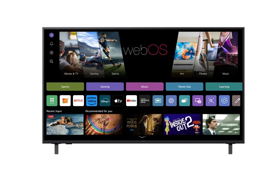 Телевизор, LG 55UA74003LB, 55" 4K UltraHD TV 4K (3840x2160), DVB-T2/C/S2, webOS 25 Smart, ThinQ AI, Alpha 7 AI Processor, WiFi, HDR10 pro, HLG, ALLM/HGiG, 4K Upscaling, AI Sound pro, Multiple View, HDMI eARC, LAN, USB, Bluetooth, Google Cast, 2 Pole Stand, Silver - image 1