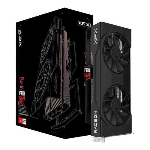 XFX SWIFT AMD Radeon RX 9060 Gaming Edition with 8GB GDDR6 HDMI 2xDP, AMD RDNA 4, black box, SI ONLY