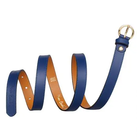 Дамски колан светло син със златна кръгла тока PIERRE CARDIN - image 1
