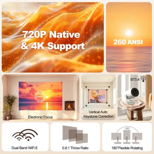 MagCubic преносим мултимедиен проектор Portable Multimedia Projector HY300 Ultra - 4K, Android 11, Wi-Fi 6, Bluetooth 5.4 - image 6